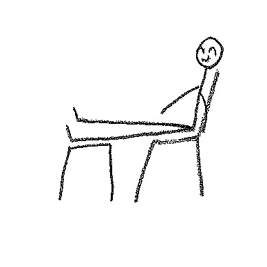 椅子に座ってくつろぐ時は足置きに足を乗せると静脈血の戻りがよくなる。